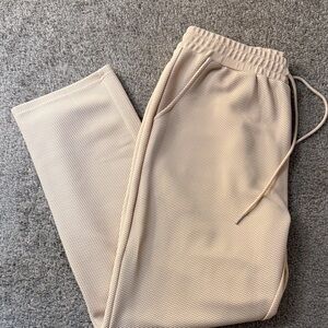 Source Unknown Beige Textured Joggers